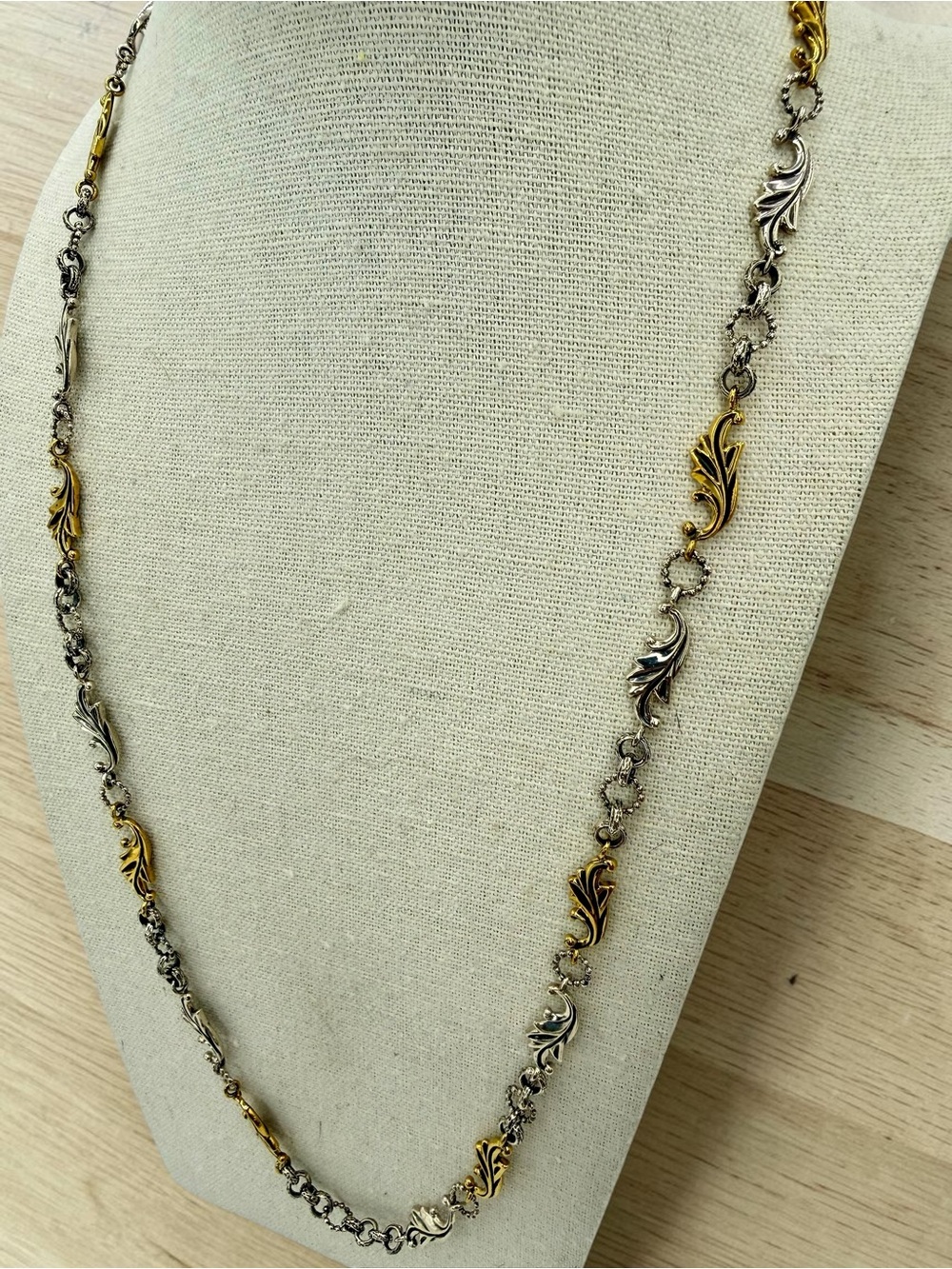 Echo of the Dreamer Acanthus Sterling Bronze 26-28” Necklace Artisan Designer - Picture 4 of 17